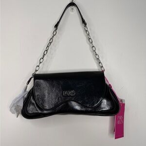 Paris Hilton Ryder Small Baguette Shoulder Bag Black NWT
